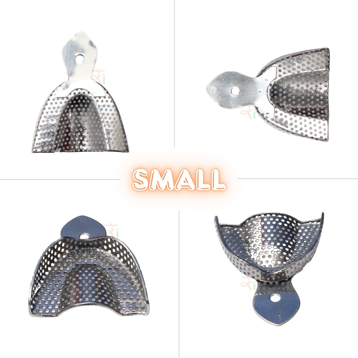 Impression Tray Dentulous Perforated Rim-Lock (Retention-Rim) Kit – Set of 8 Pcs #ITDPRLK8S